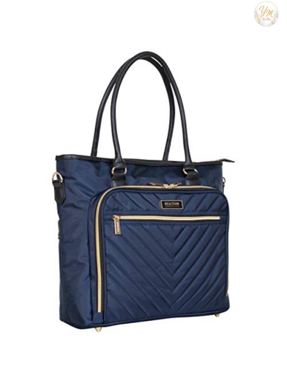 Quilted Chevron 15-Inch Laptop Tablet Business Tote with Removable Shoulder - Picture 3 of 6